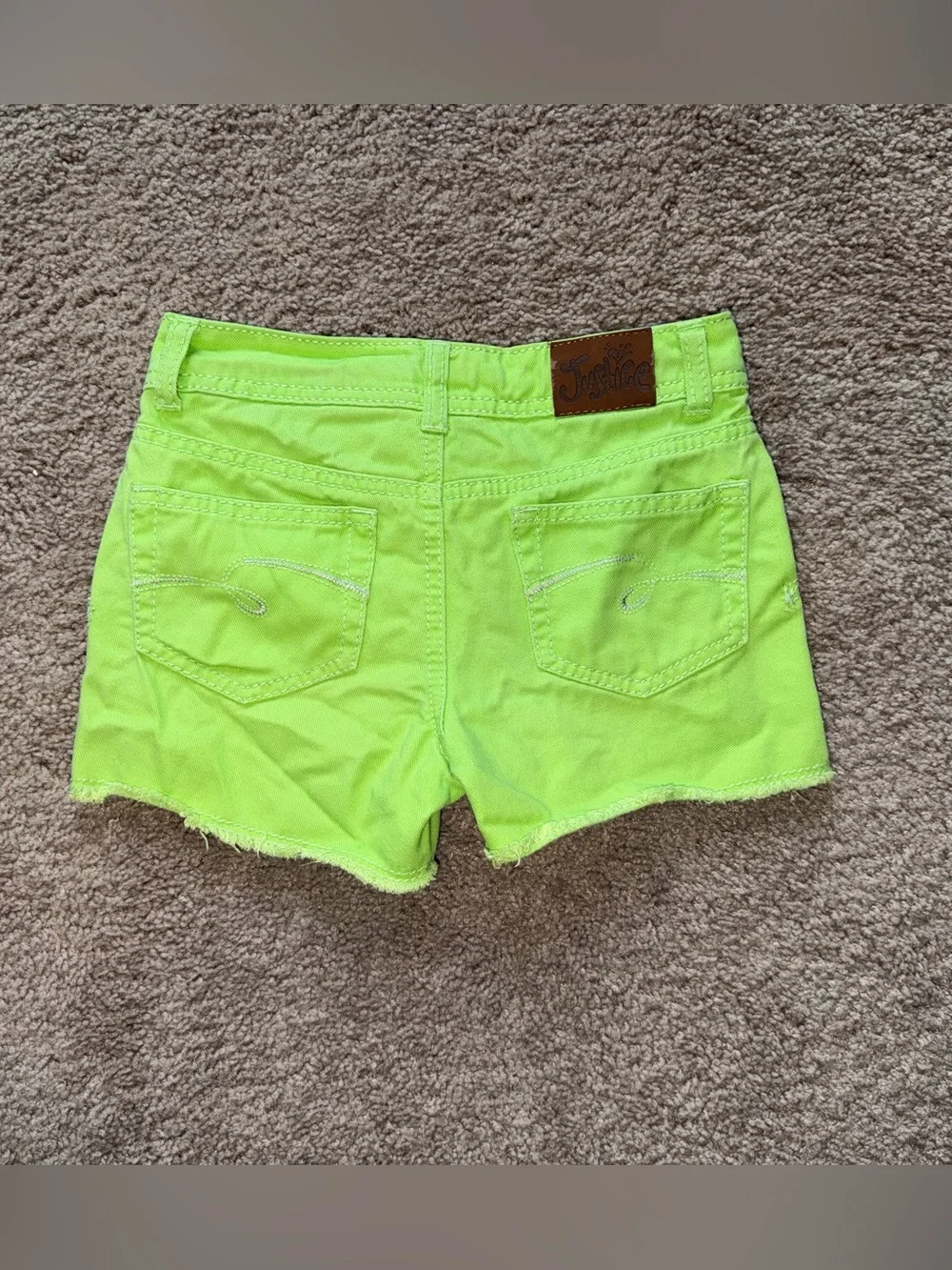 Justice Girls Green Jean Shorts Size 8 Regular